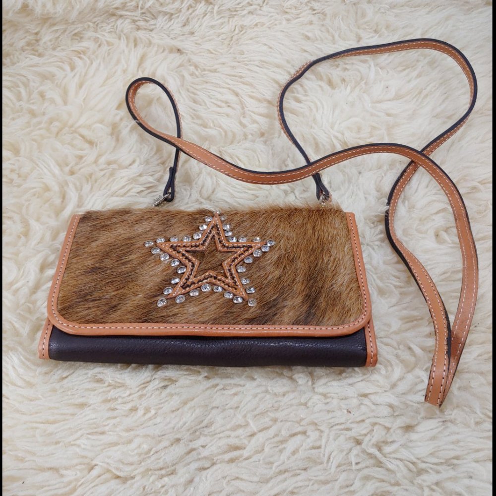 MONTANA WEST Tri-Fold Purse/Wallet-Hair-Brown